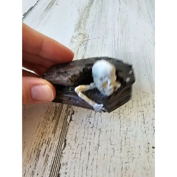 Vintage crow skeleton coffin village accessory decor Halloween crow - Picture 6 of 11